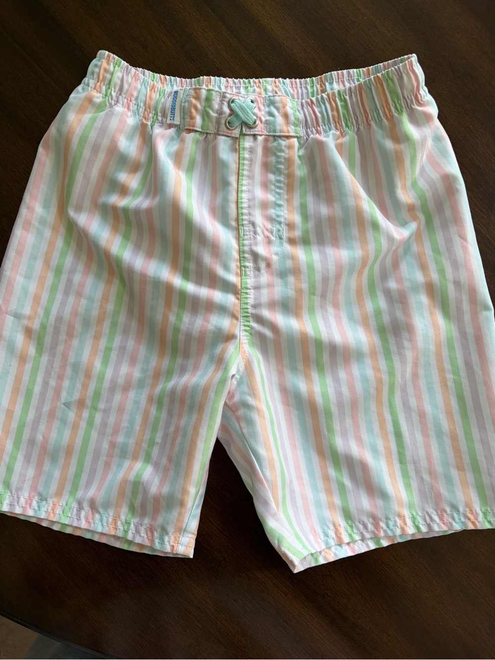 Boys Pastel Stripe Swim Trunks